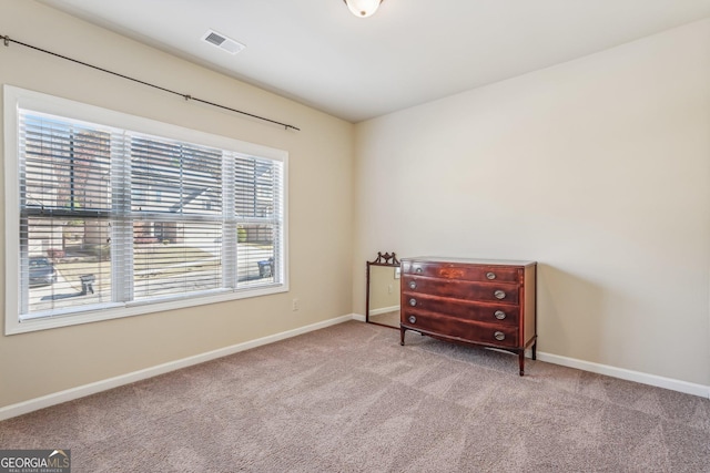 interior space featuring a wealth of natural light and carpet