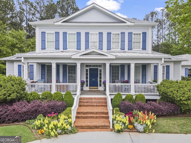 view of front of property with covered porch