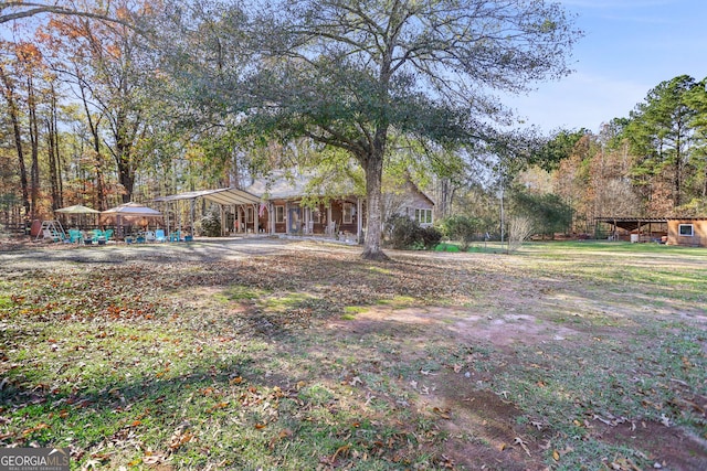 view of yard featuring a gazebo