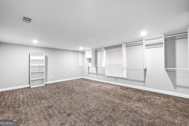 spacious closet with carpet