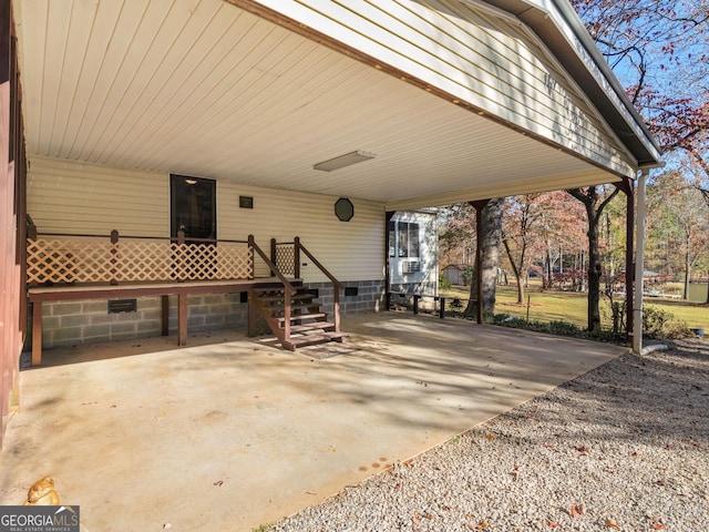 view of patio with a carport