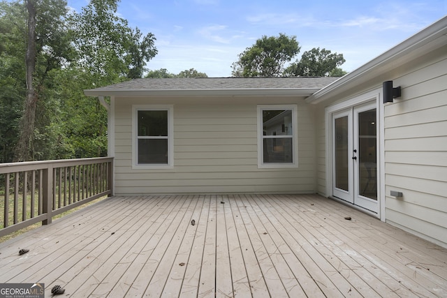 deck featuring french doors