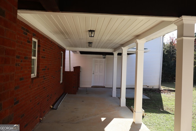 view of patio / terrace with a porch