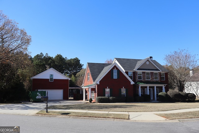 view of front facade with a garage