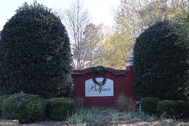 view of community sign