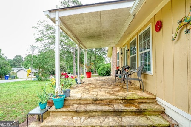 view of patio / terrace with a porch