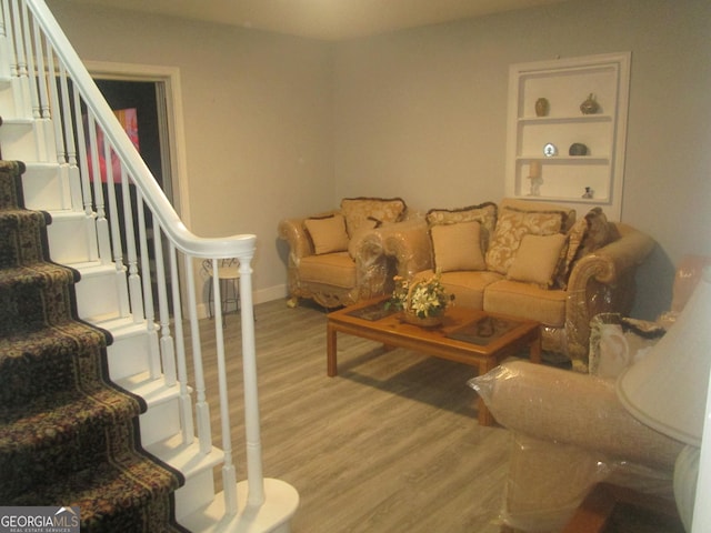 living room featuring wood-type flooring