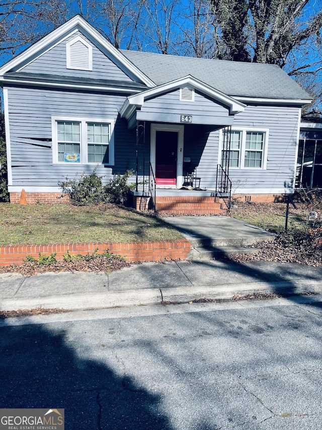 view of single story home