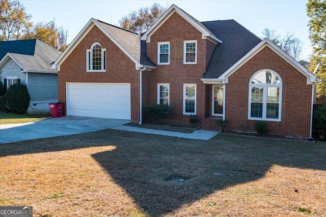 view of front property with a garage