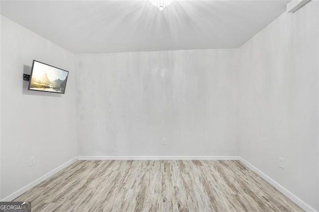 empty room featuring light hardwood / wood-style flooring