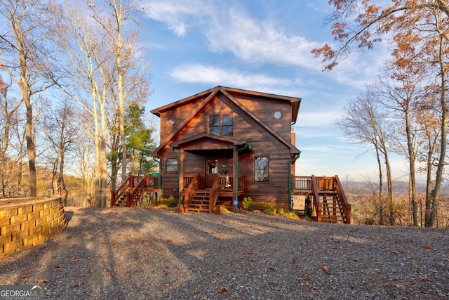 view of log-style house