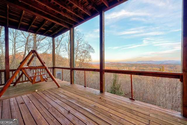 view of deck at dusk