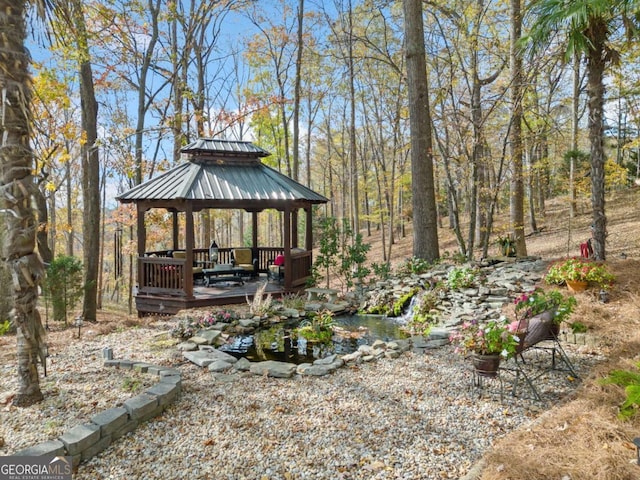 view of yard featuring a gazebo