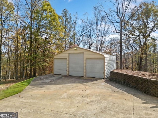 view of garage