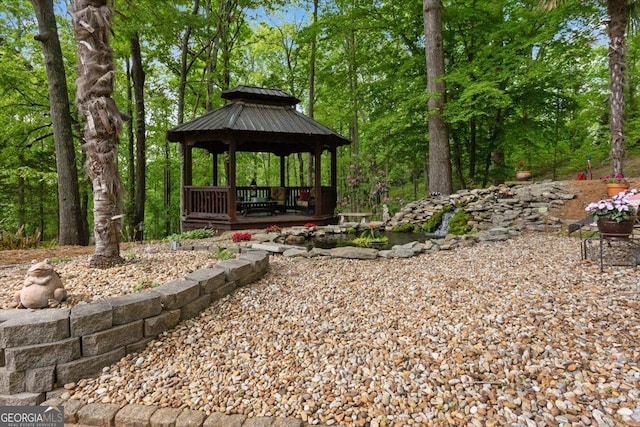 view of community featuring a gazebo