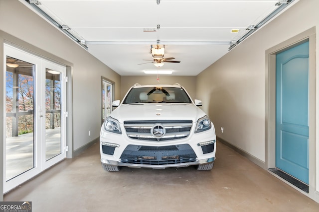 garage featuring french doors