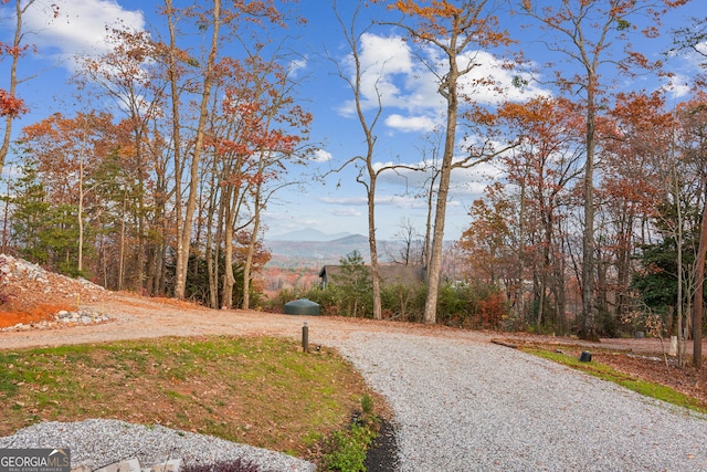 view of street featuring a mountain view