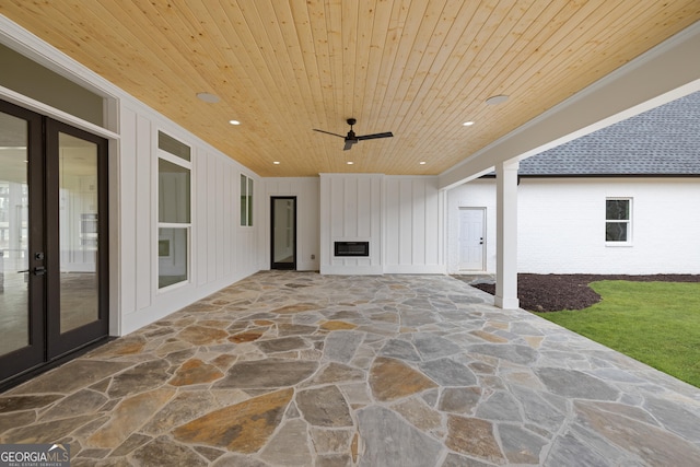 view of patio / terrace with a ceiling fan