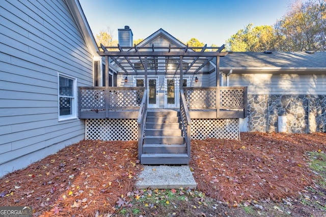 rear view of house with a deck