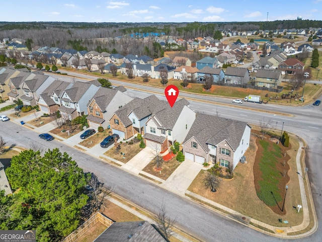 birds eye view of property featuring a residential view