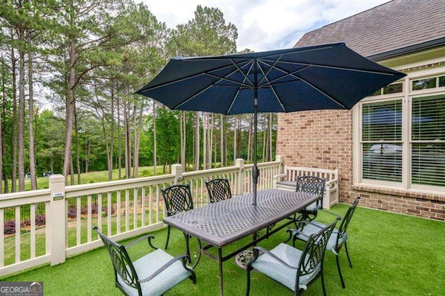 view of patio / terrace with a wooden deck