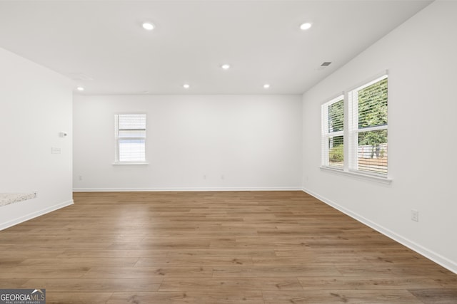 empty room featuring light hardwood / wood-style floors