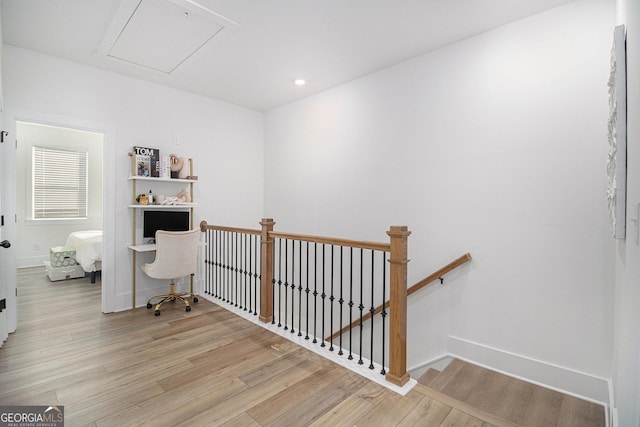 office area featuring light wood-type flooring