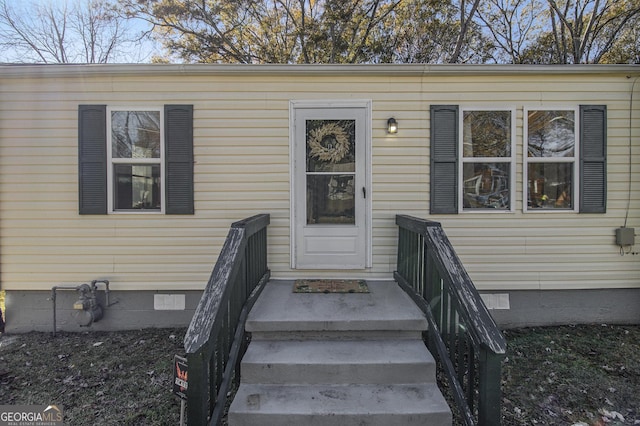 view of doorway to property