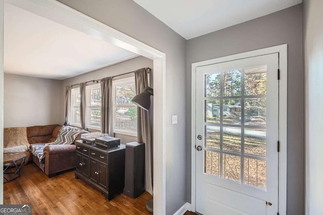 entryway featuring light hardwood / wood-style flooring