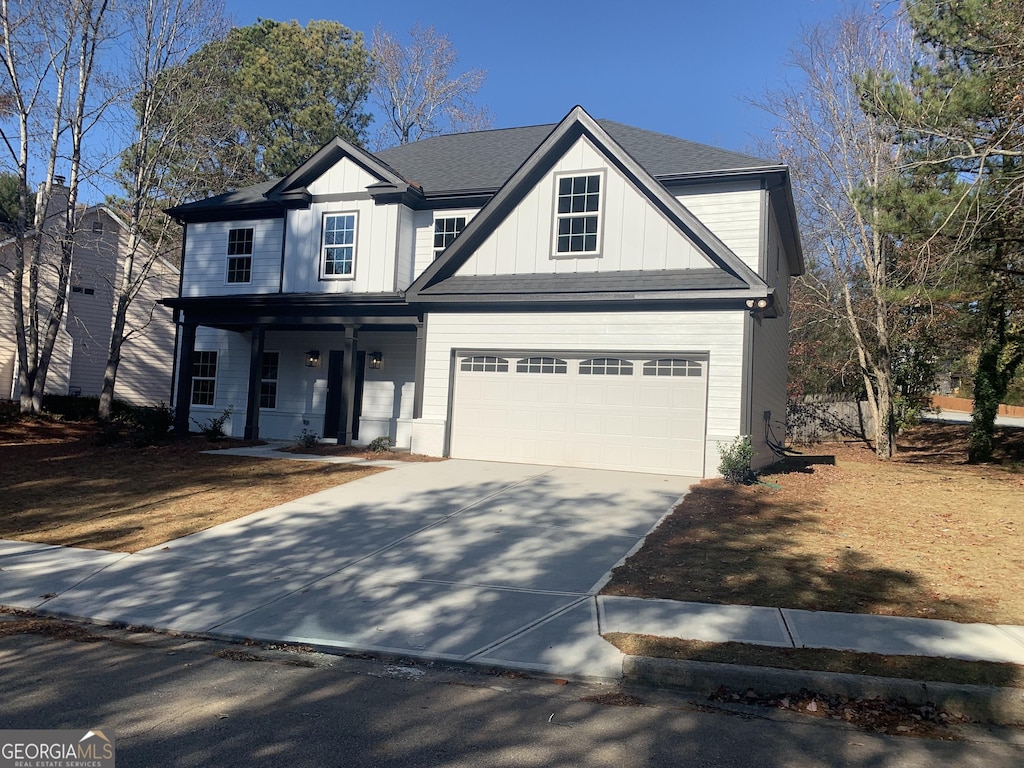 view of front of house with a garage