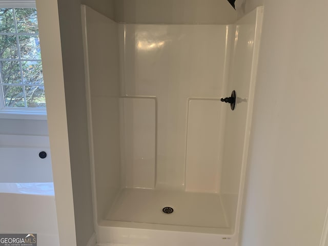 bathroom featuring walk in shower