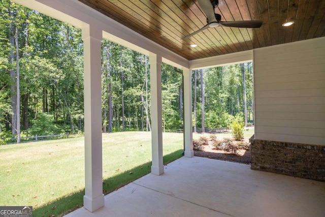 view of patio / terrace with ceiling fan