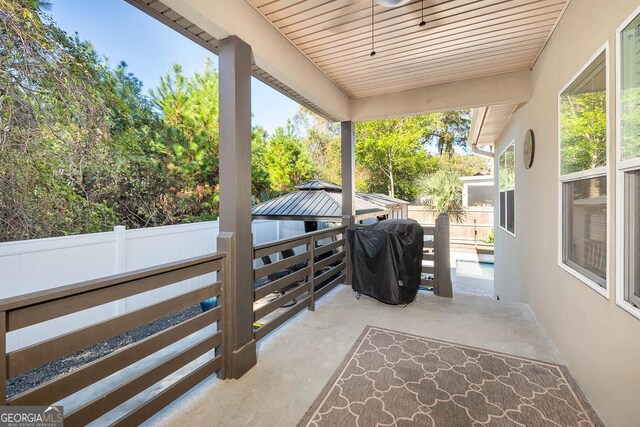 view of patio featuring grilling area