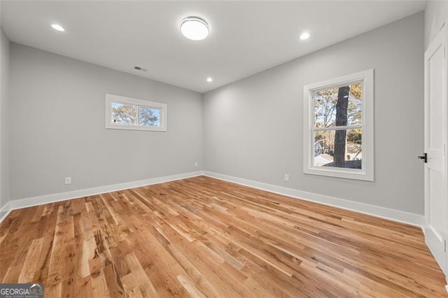 empty room featuring light wood-type flooring