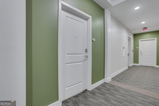 hall featuring light hardwood / wood-style floors