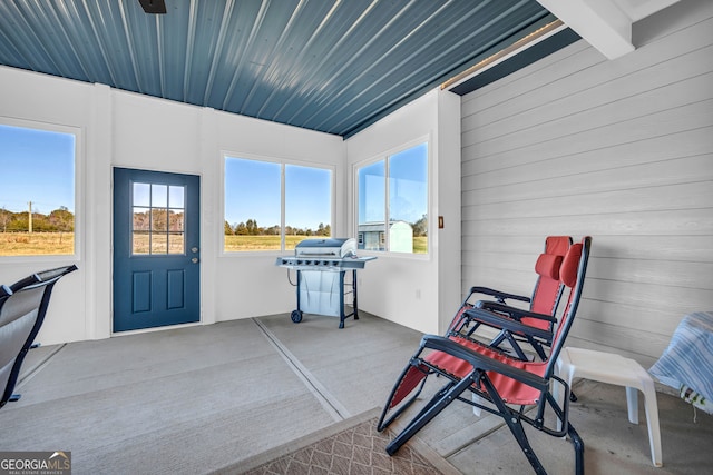 view of patio with area for grilling