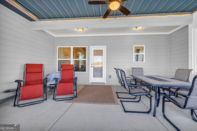 view of patio / terrace with ceiling fan