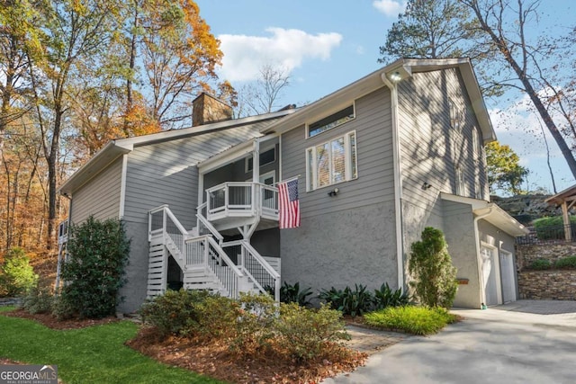 view of home's exterior featuring a garage