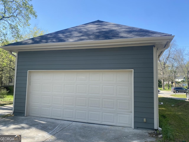 view of garage