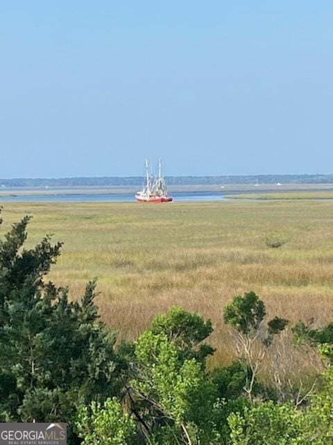 property view of water with a rural view