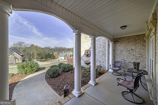 view of patio with covered porch