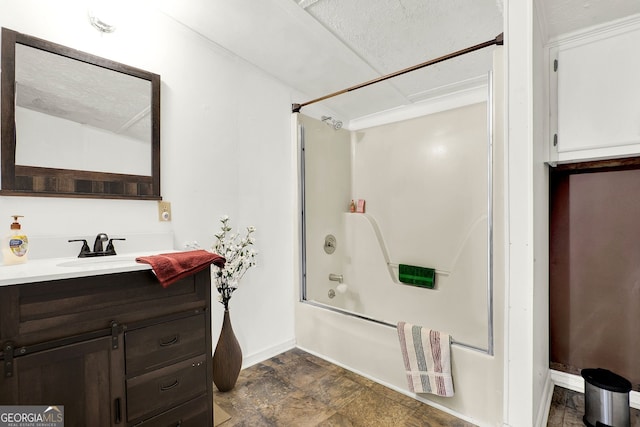 bathroom with vanity and tub / shower combination