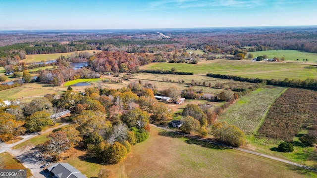 aerial view featuring a rural view