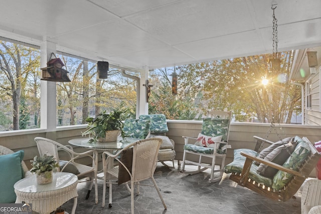 sunroom / solarium with a healthy amount of sunlight