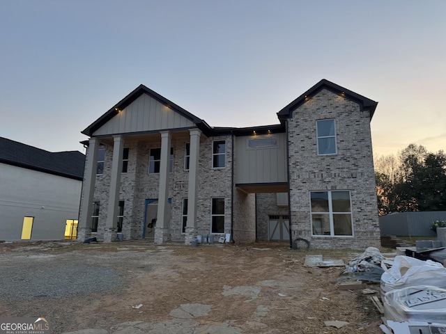 view of front of property featuring board and batten siding