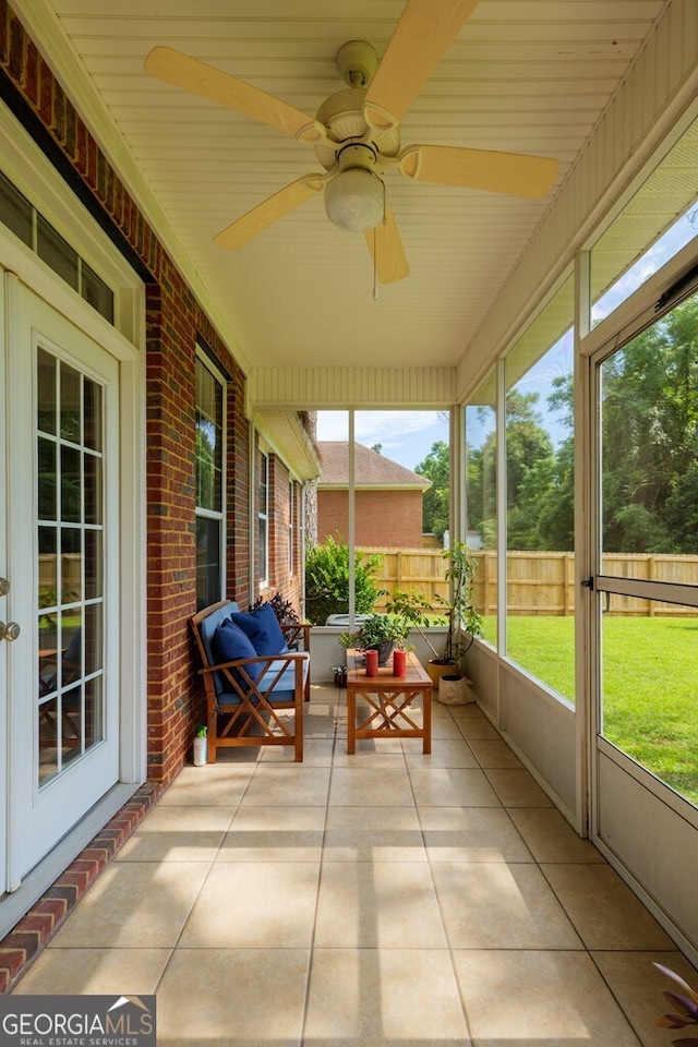 3798 Bermuda Run Dr, Valdosta, GA 31605 - sunroom / solarium featuring healthy amount of natural light and ceiling fan