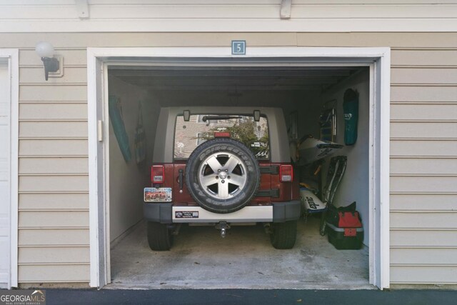 view of garage