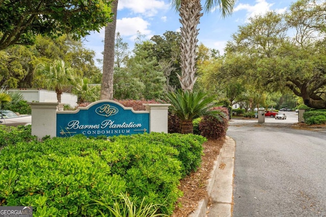 view of community sign