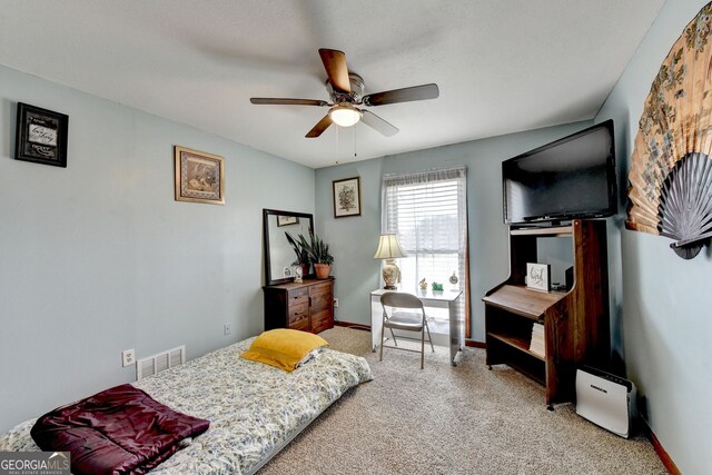 3615 Miller Bottom Rd, Loganville, GA 30052 - carpeted bedroom with ceiling fan
