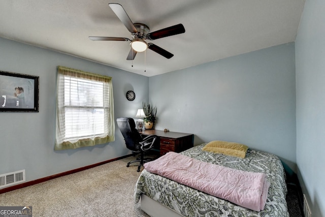3615 Miller Bottom Rd, Loganville, GA 30052 - carpeted bedroom with ceiling fan